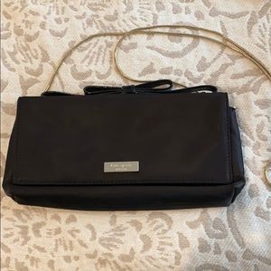 Kate Spade black nylon evening bag with bow&chain